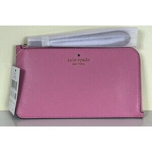 Kate Spade Blossom Pi Medium L-Zip Wristlet Lucy Pink MSRP $139 NWT
